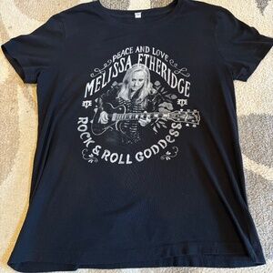 Black Rock & Roll Graphic Tee. Melissa Etheridge concert t-shirt XXL